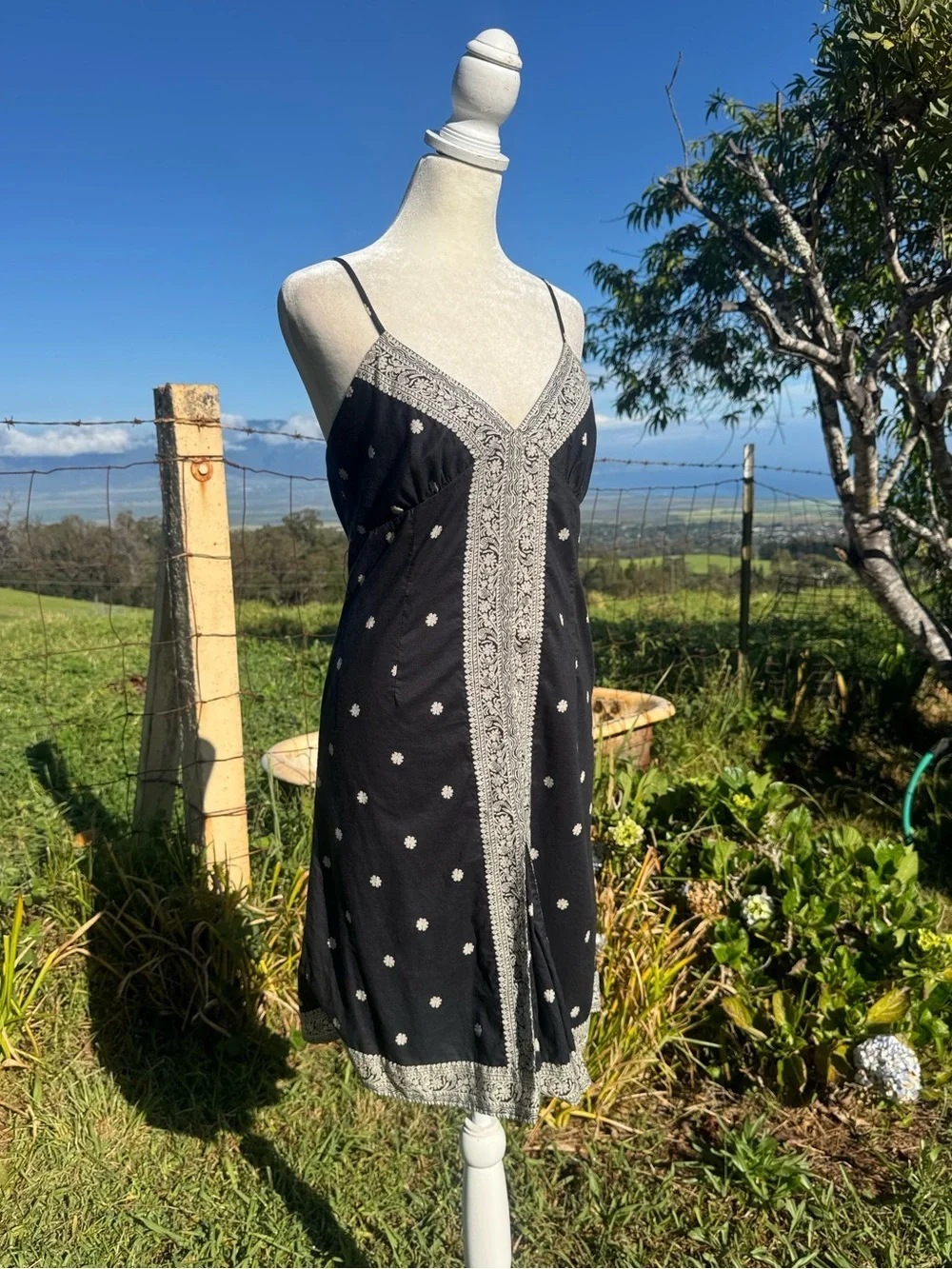 Gap Black Boho Indie Sundress Slip Dress Size 6